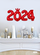Новогодний воздушный шар-надпись красный "2024" 45х100 см (NY70073) NY70073 фото 4